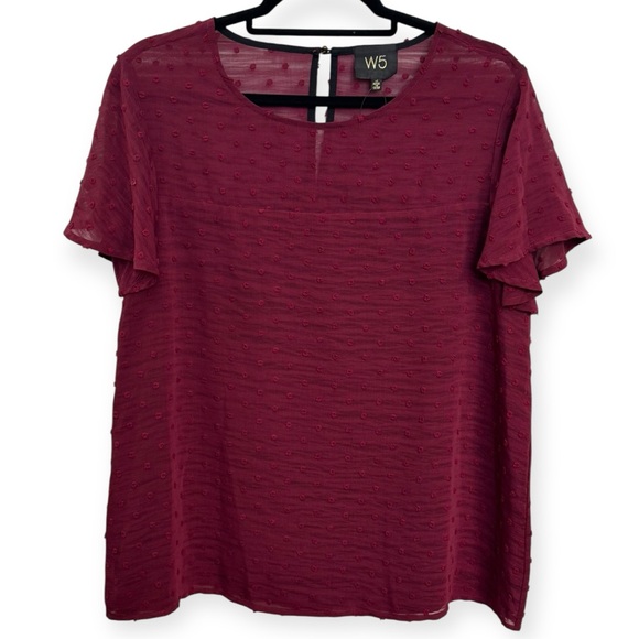 Anthropologie Tops - Anthropologie W5 Burgundy Textured Blouse Size M **295